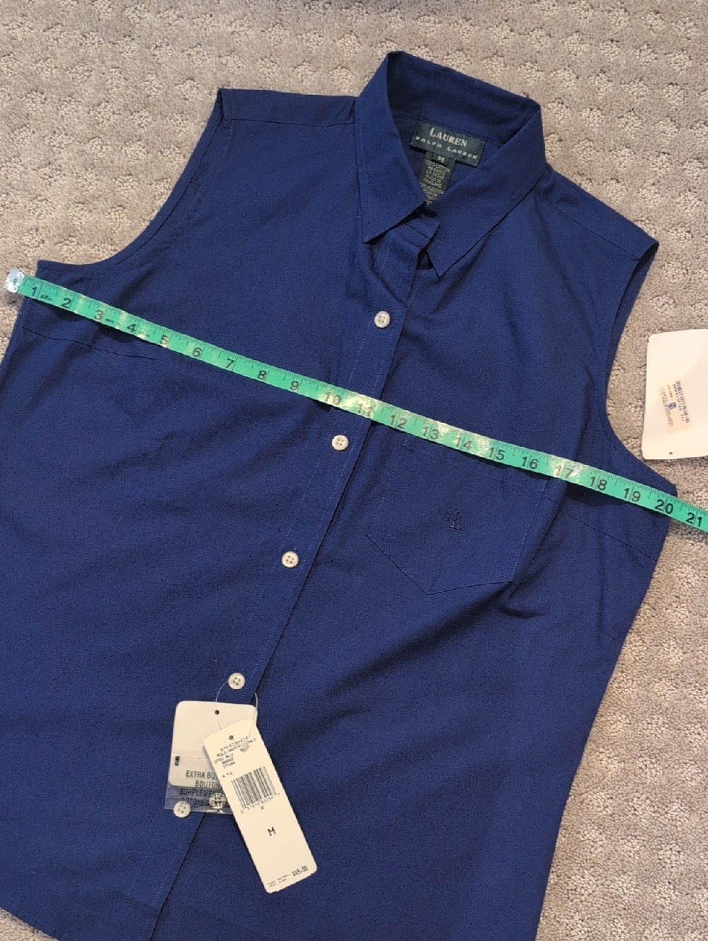 Ralph Lauren Sleeveless Button-down Shirt NWT - Picture 6 of 9